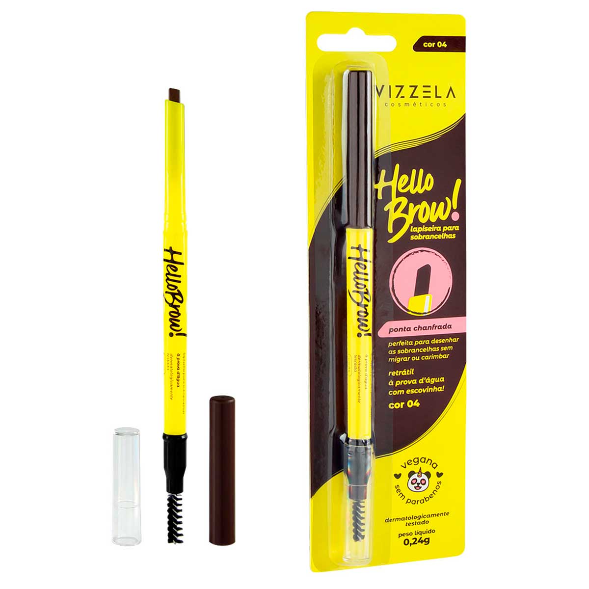 Lapiseira para Sobrancelhas Vizzela Hello Brow Cor 04