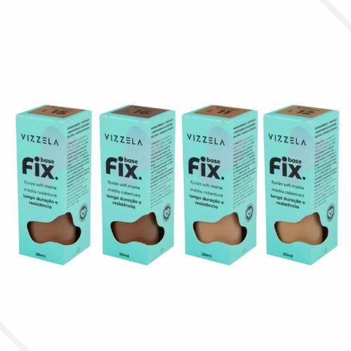 Vizzela Base Fix - Base Líquida Matte 30ml Fix-12
