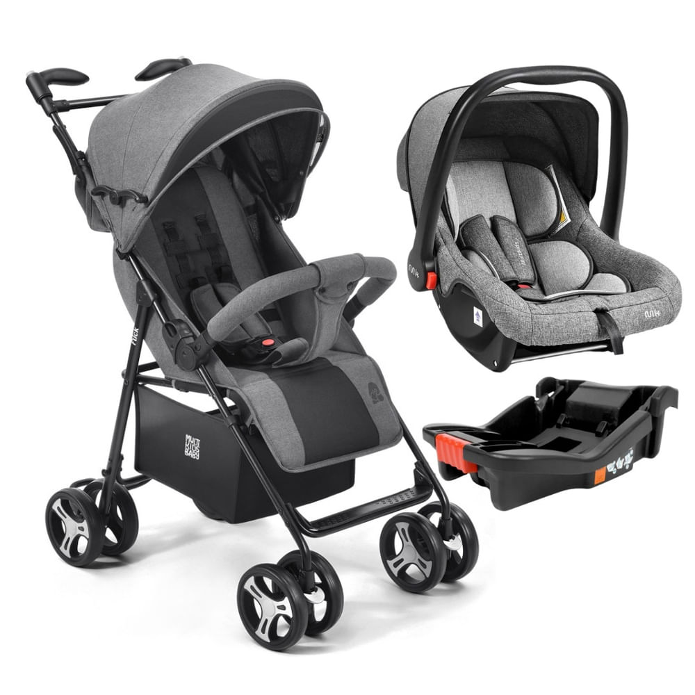 Encontraproduto.com.br - Carrinho de Bebê Multikids Flick Com Bebê Conforto e Base