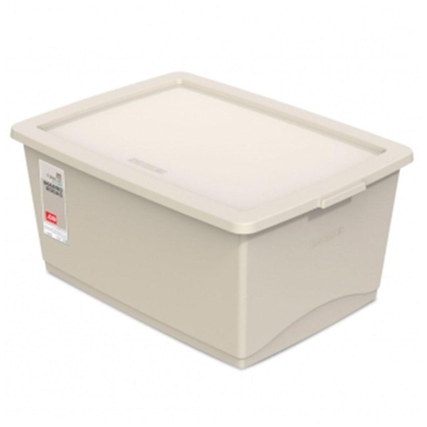 Encontraproduto.com.br - Caixa Organizadora Plástica Linho 60L My Closet Ordene
