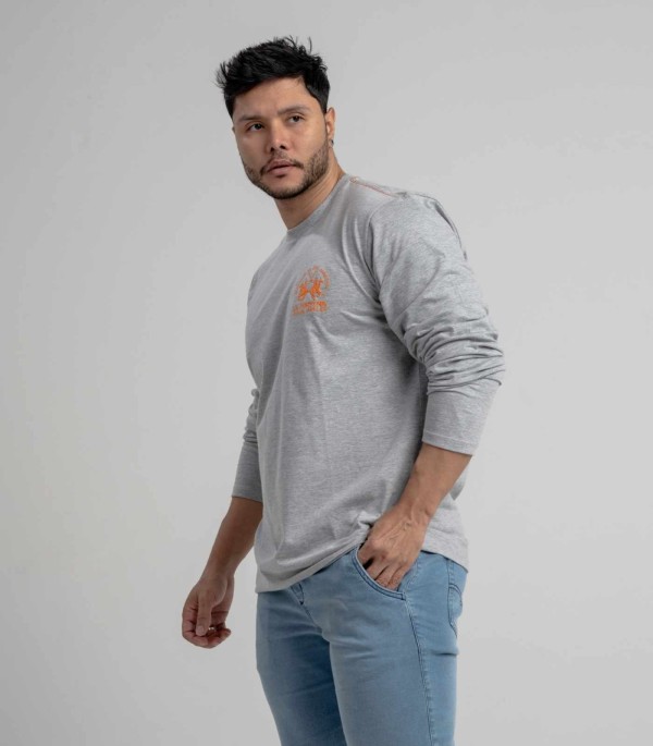 Encontraproduto.com.br - Camiseta Ml Meia Malha Regular Fit Basica C/ Bord