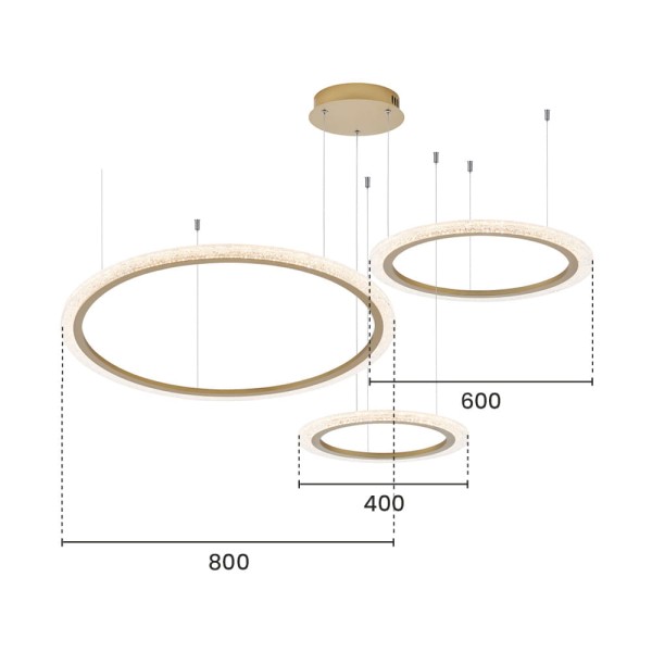 Encontraproduto.com.br - Lustre Pendente Astraled Aspectral PL-9740 Dourado Led Bivolt