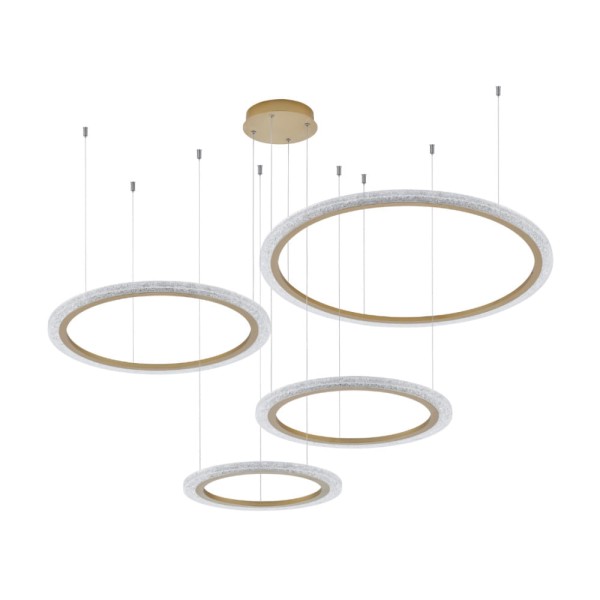 Encontraproduto.com.br - Lustre Pendente Astraled Aspectral PL-9742 Dourado Led Bivolt