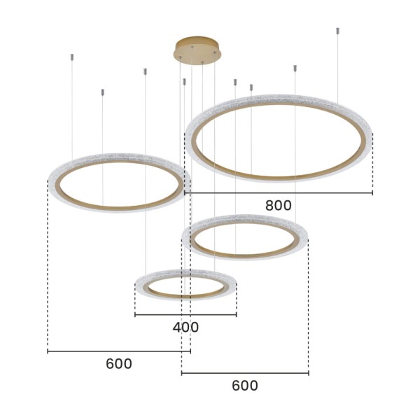 Encontraproduto.com.br - Lustre Pendente Astraled Aspectral PL-9742 Dourado Led Bivolt