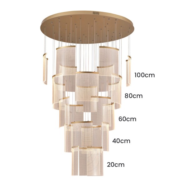 Encontraproduto.com.br - Lustre Pendente Astraled Starlit PL-9852 Dourado Led Bivolt