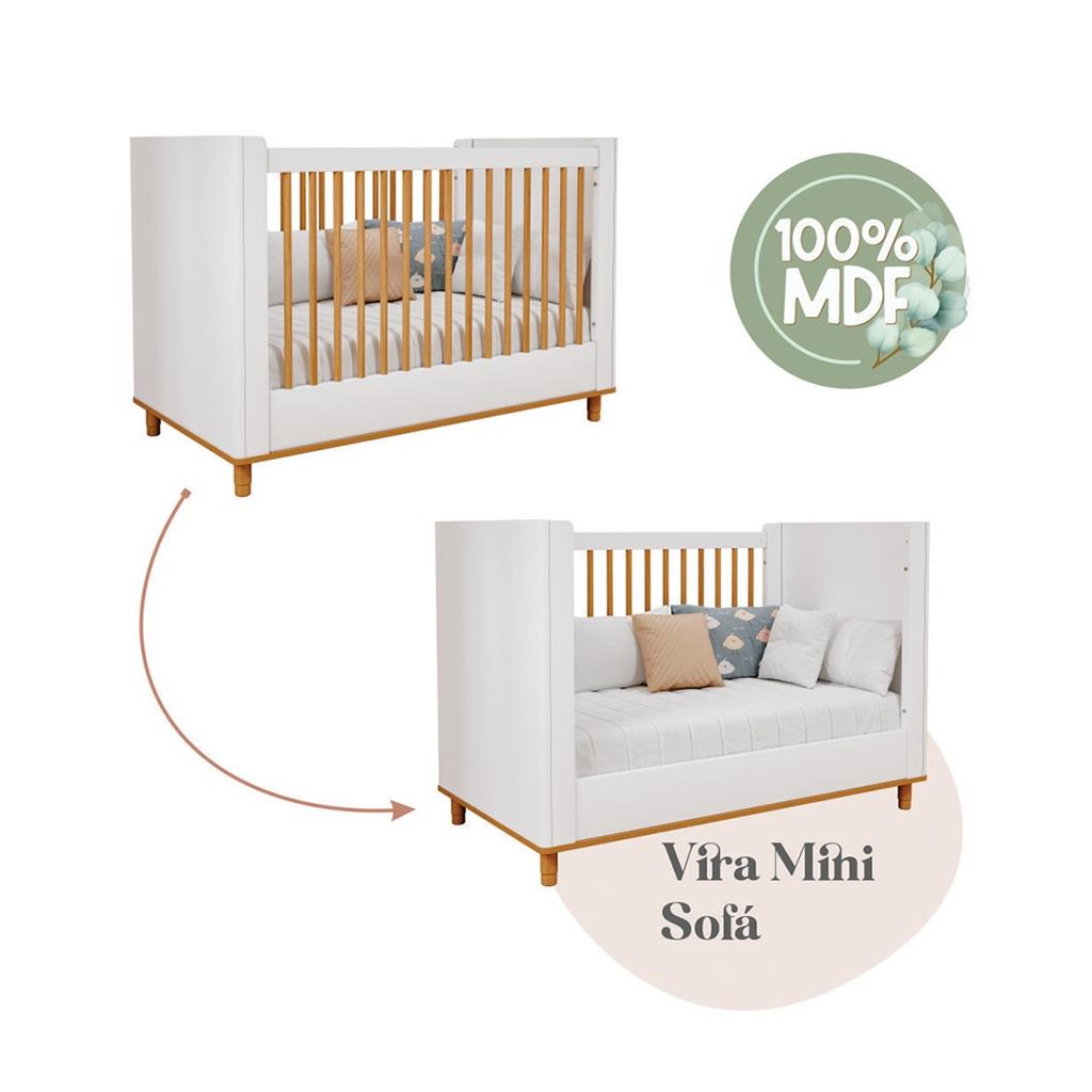 Encontraproduto.com.br - Quarto de Bebê Completo Berço e Guarda Roupa 4 Portas 100% MDF Lívia Permobili