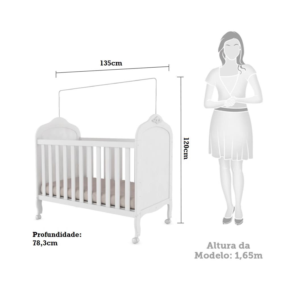 Encontraproduto.com.br - Quarto de Bebê Completo com Berço Mini Cama  e Cômoda 100% MDF com Janela Elô New Móveis Peroba