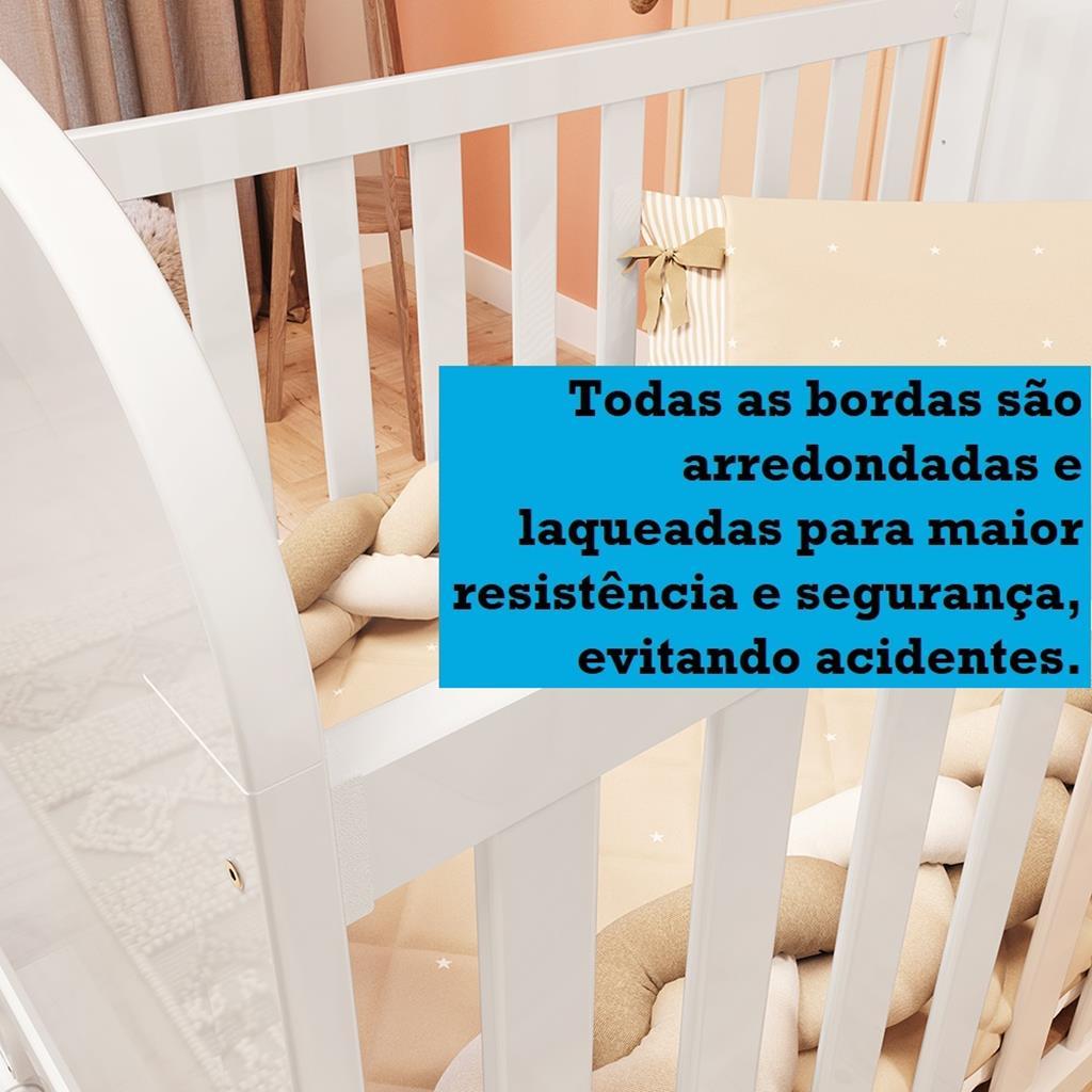 Encontraproduto.com.br - Quarto de Bebê Completo com Berço Mini Cama Guarda-Roupa e Cômoda 100% MDF Elô New Móveis Peroba