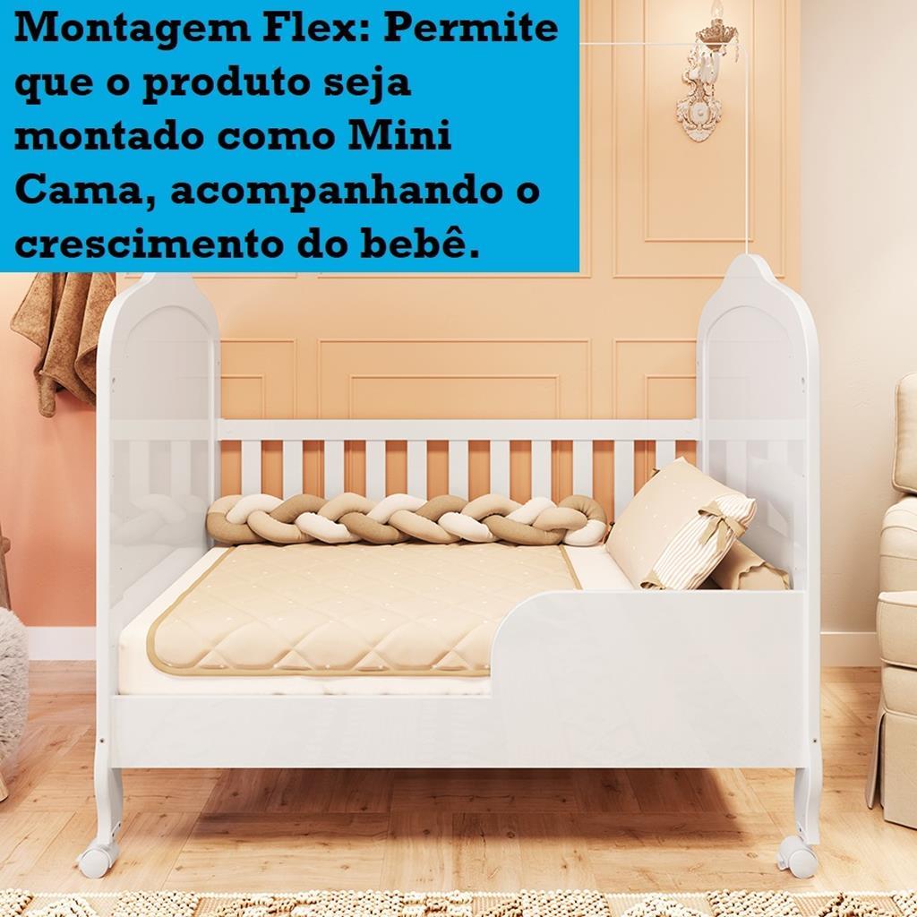 Encontraproduto.com.br - Quarto de Bebê Completo com Berço Mini Cama Guarda-Roupa e Cômoda 100% MDF Elô New Móveis Peroba