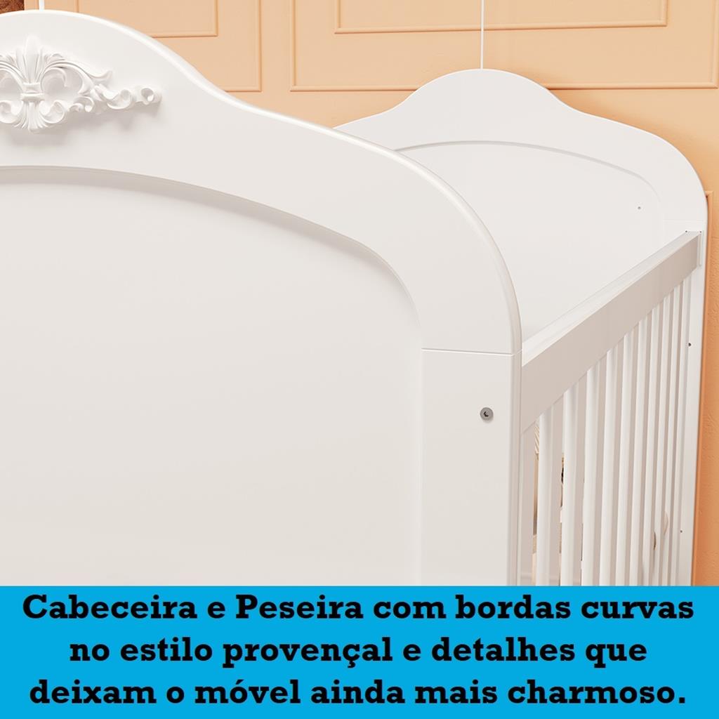 Encontraproduto.com.br - Quarto de Bebê Completo com Berço Mini Cama e Guarda-Roupa 100% MDF Elô New Móveis Peroba