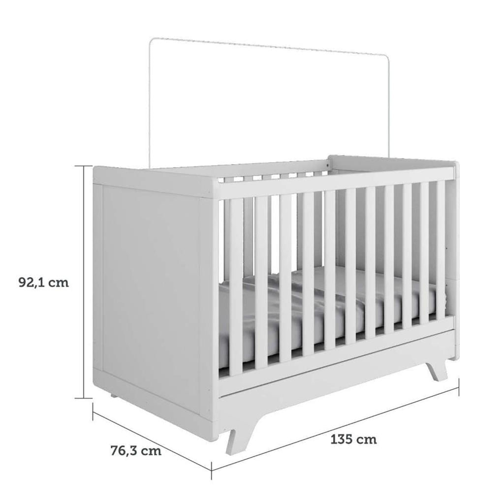 Encontraproduto.com.br - Quarto de Bebê Berço Mini Cama e Guarda-Roupa 4 Portas Retrô Móveis Peroba