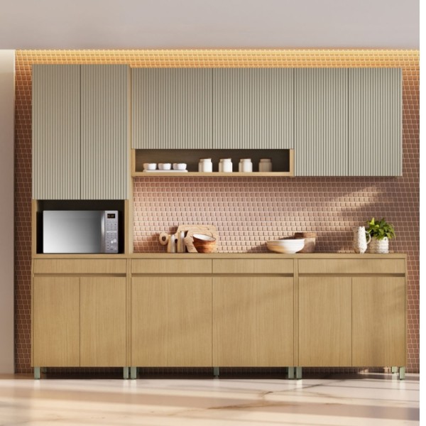 Cozinha Modulada 5 Peças com Tampo 100% MDF Simone Mendes Nesher