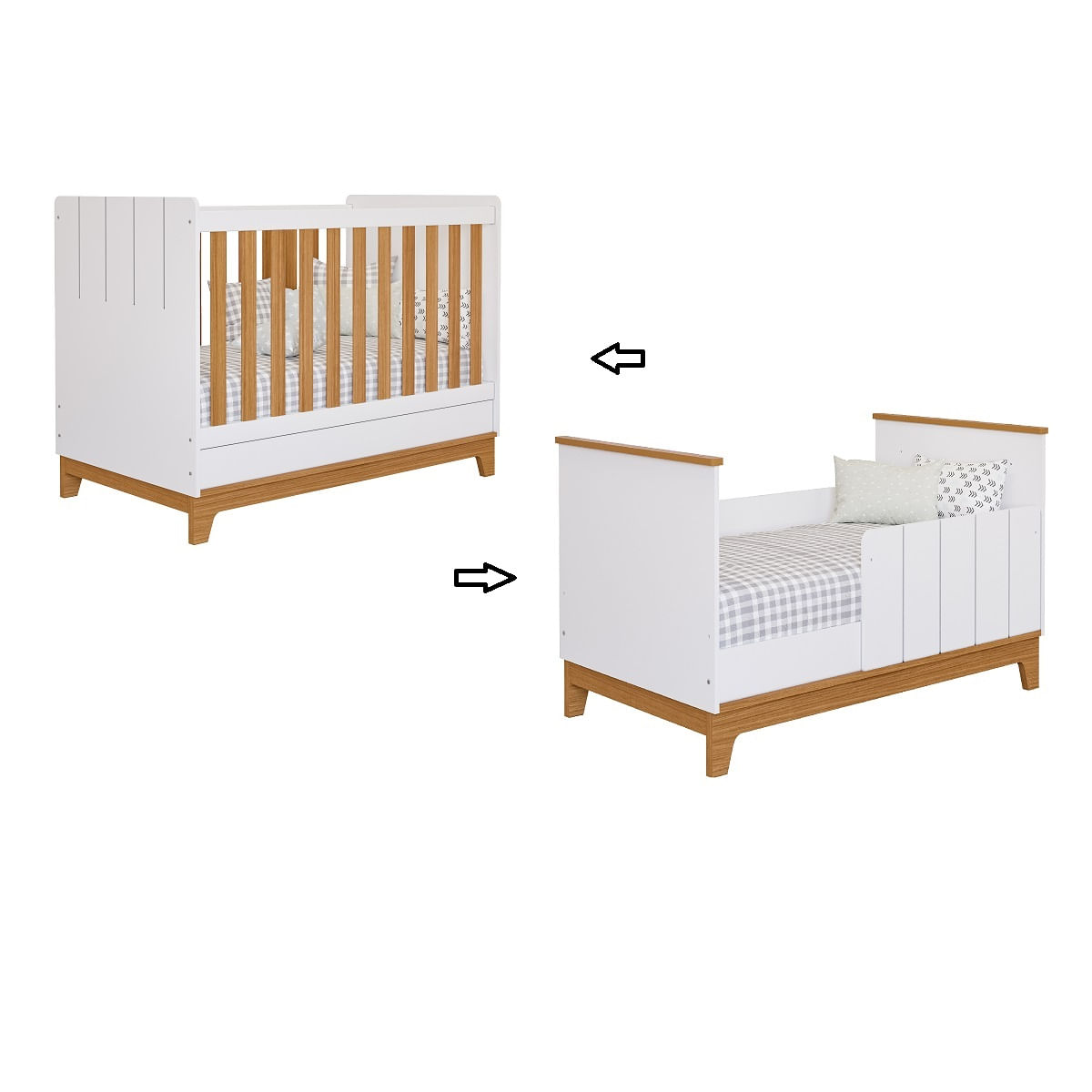 Encontraproduto.com.br - Quarto de Bebê com Guarda Roupa Berço e Colchão Liza Permobili