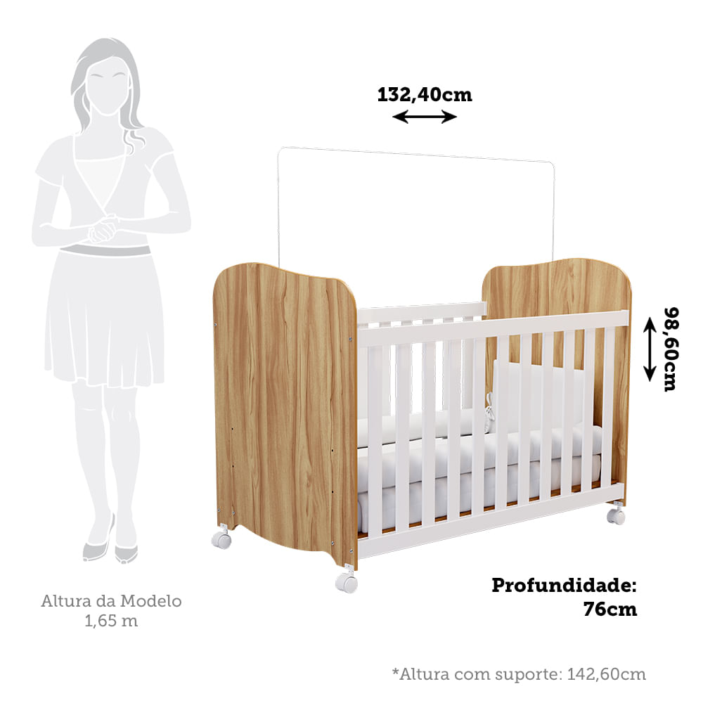 Encontraproduto.com.br - Quarto de Bebê com Cômoda Smin New e Berço Uli MDF Móveis Peroba