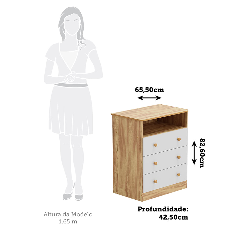 Encontraproduto.com.br - Quarto de Bebê com Cômoda Smin New e Berço Uli MDF Móveis Peroba