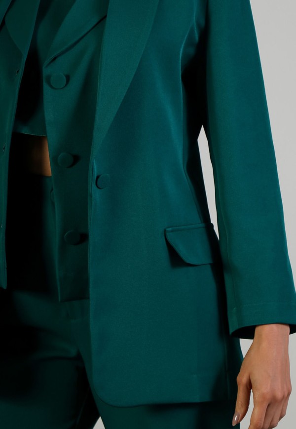 Encontraproduto.com.br - Blazer de Alfaiataria Alongado Verde Escuro