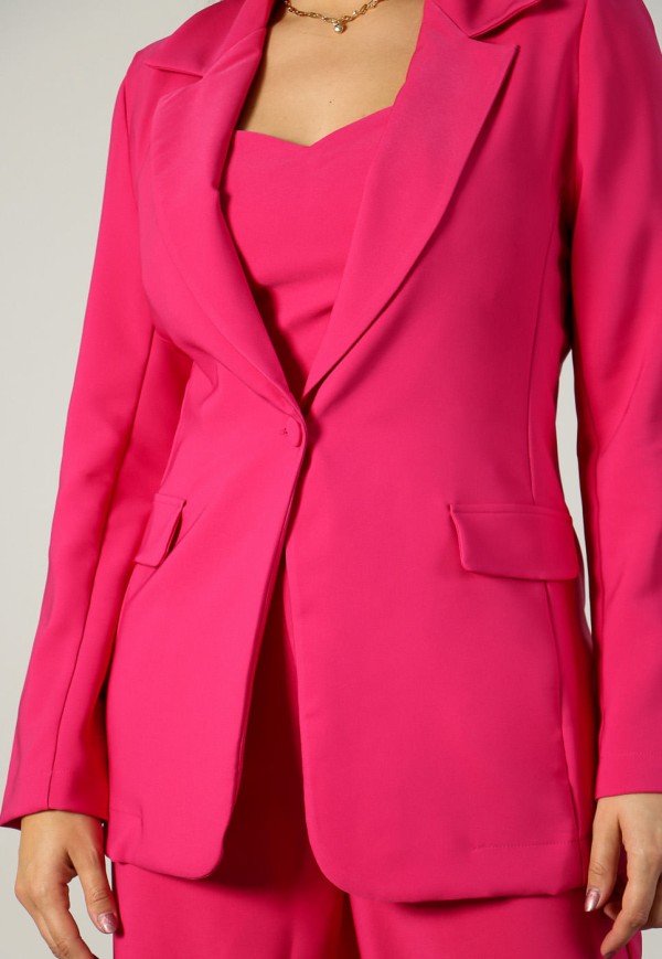 Encontraproduto.com.br - Blazer Alongado em Alfaiataria Rosa