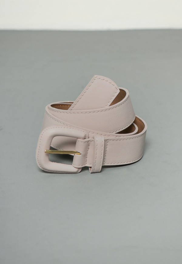 Cinto Largo Fivela Quadrada Off White