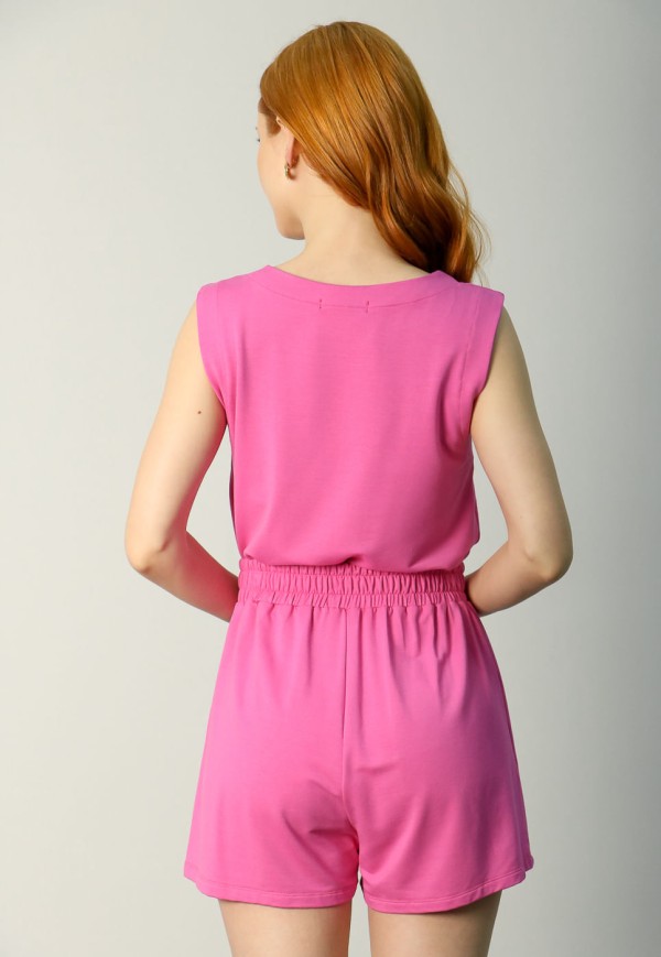 Encontraproduto.com.br - Shorts com Amarração em Moletinho Magenta