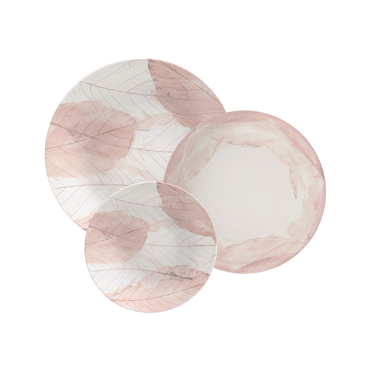 Jogo De Pratos Tramontina Rosé Em Porcelana Decorada 18 Peças Tramontina