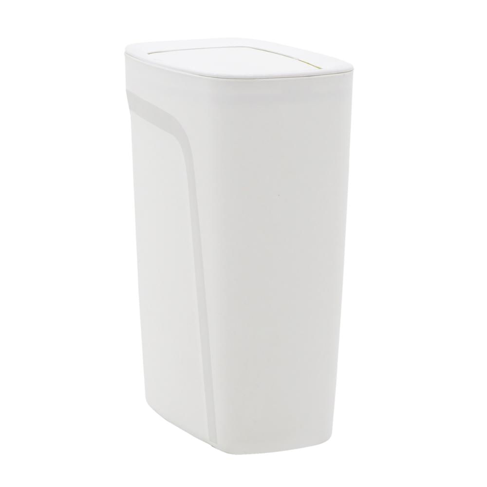 Encontraproduto.com.br - Lixeira Tramontina Compact em Polipropileno Branco com Tampa Basculante 10,5 L