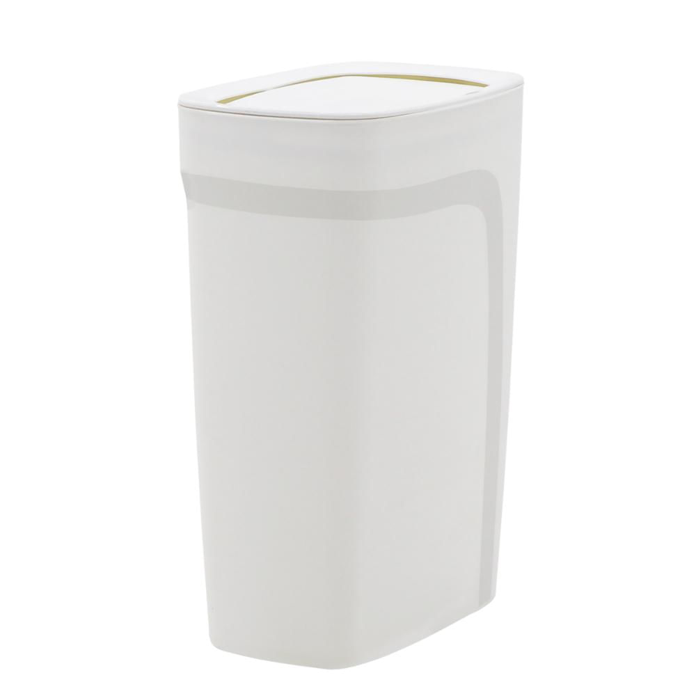 Encontraproduto.com.br - Lixeira Tramontina Compact em Polipropileno Branco com Tampa Basculante 10,5 L