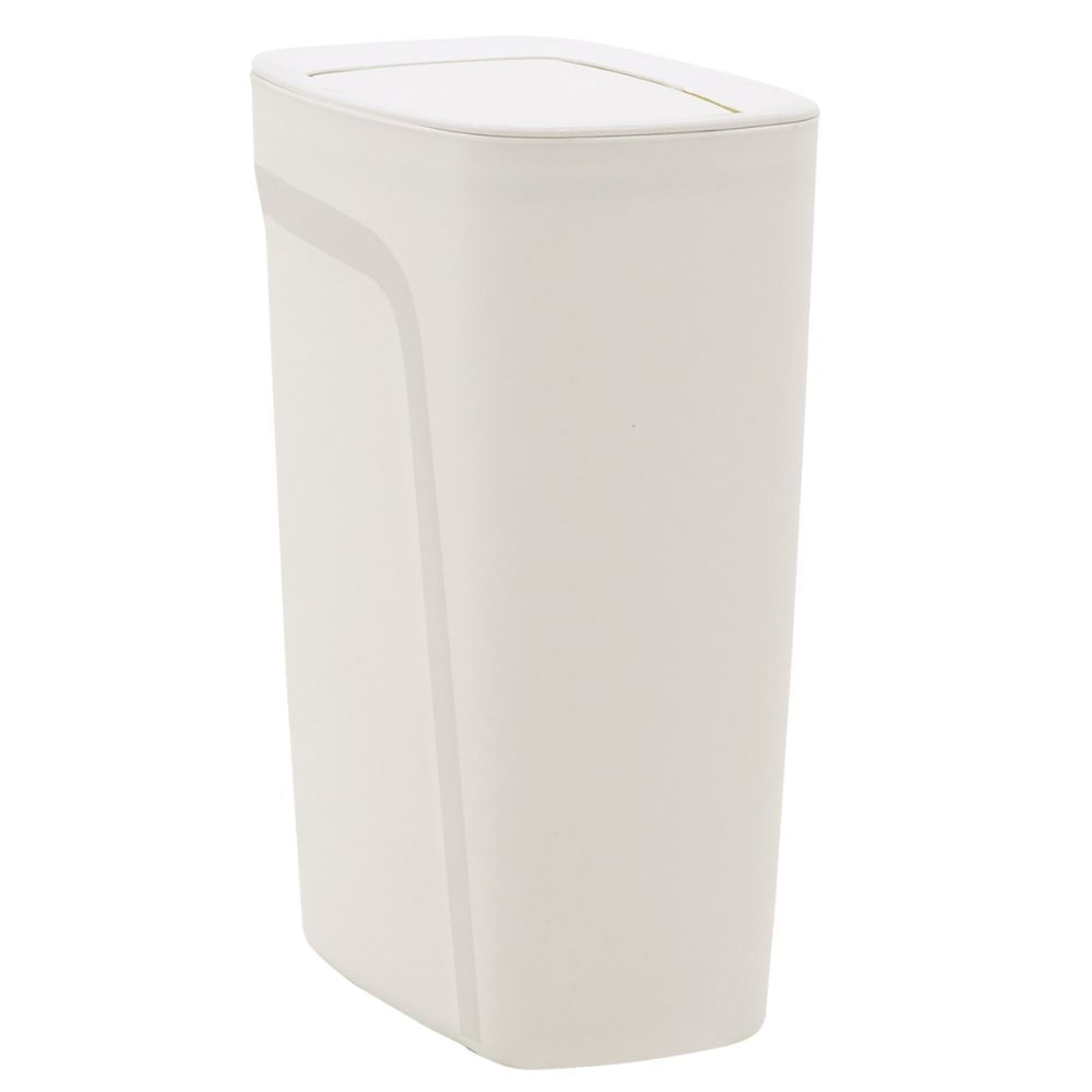 Encontraproduto.com.br - Lixeira Tramontina Compact em Polipropileno Branco com Tampa Basculante 10,5 L