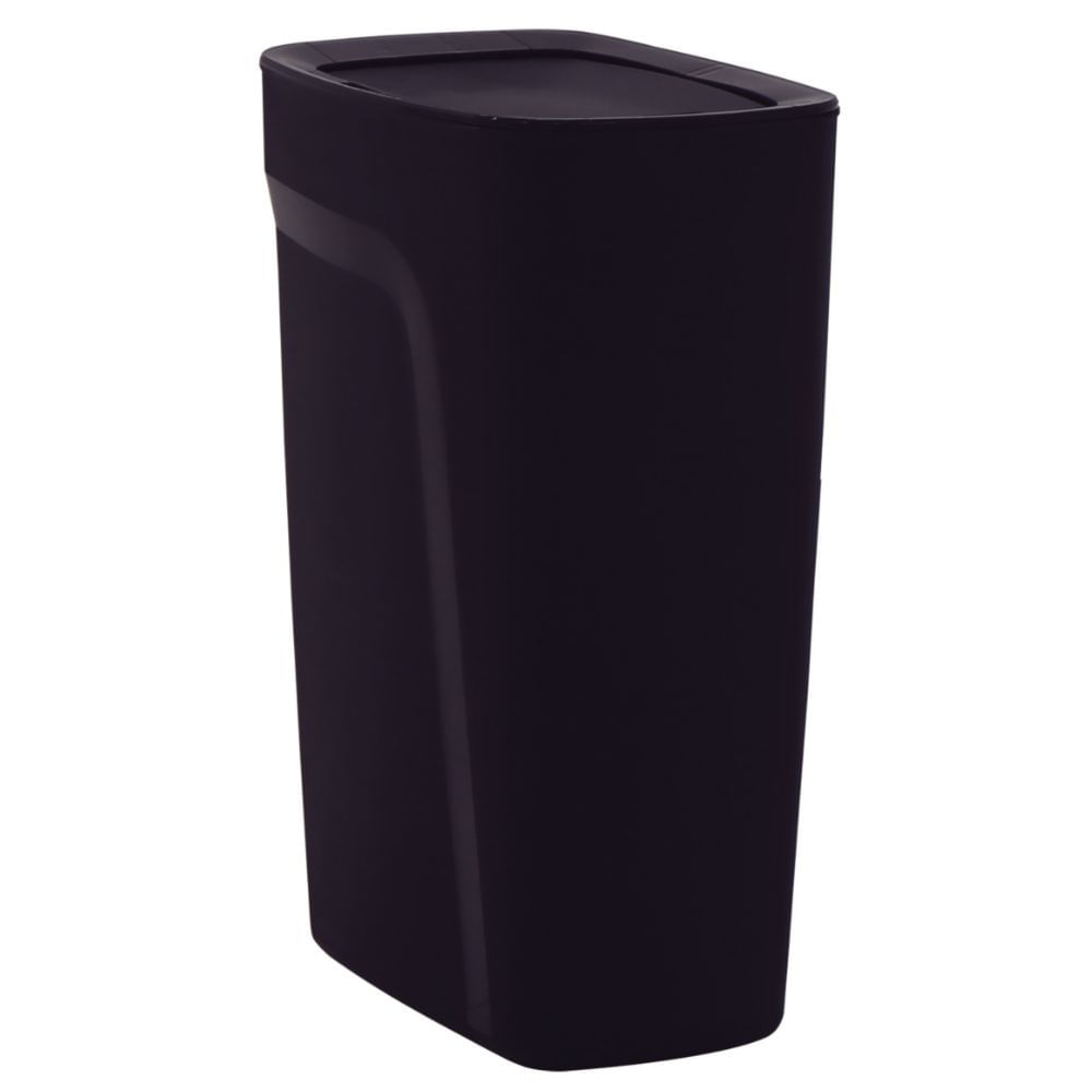 Lixeira Tramontina Compact Em Polipropileno Preto Com Tampa Basculante 10,5 L Tramontina