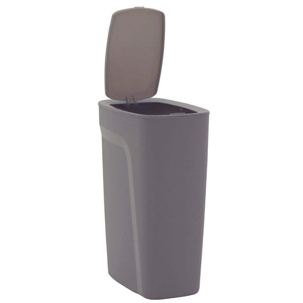 Encontraproduto.com.br - Lixeira Plástica Compact Click Cinza 10.5l Tramontina