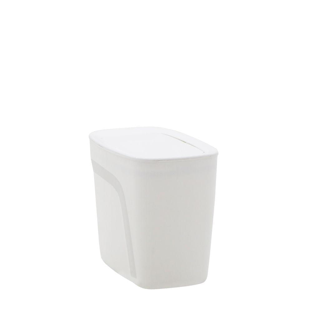 Encontraproduto.com.br - Lixeira Plástica Compact Basculante Branco 6.5l Tramontina