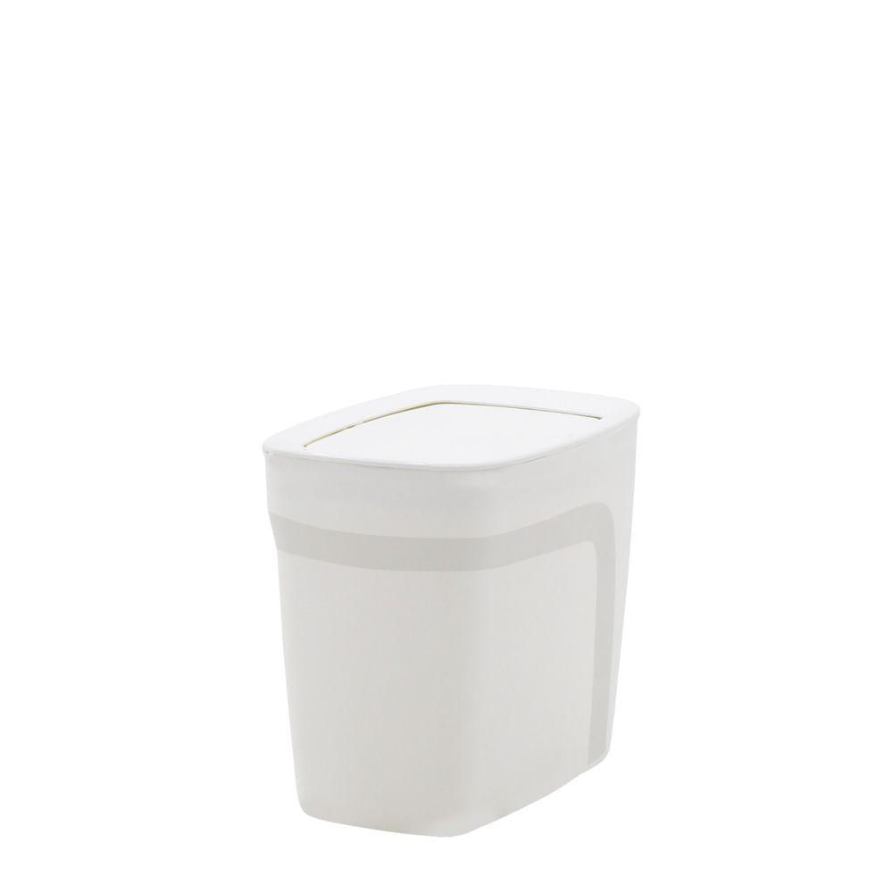 Encontraproduto.com.br - Lixeira Plástica Compact Basculante Branco 6.5l Tramontina