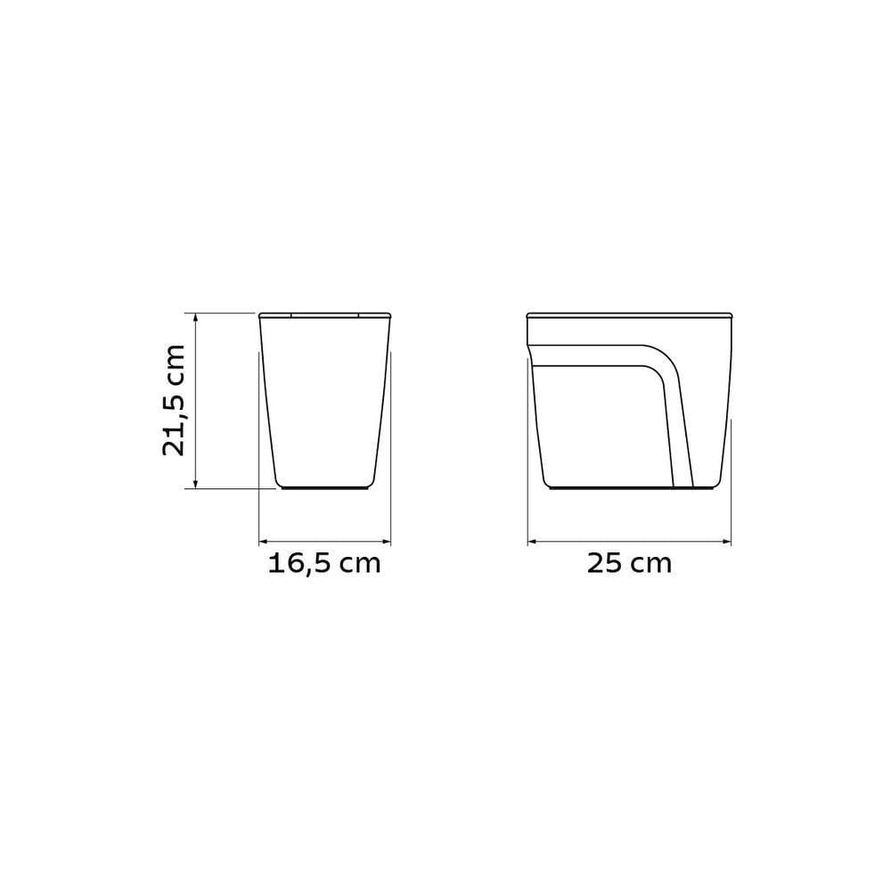 Encontraproduto.com.br - Lixeira Plástica Compact Basculante Branco 6.5l Tramontina