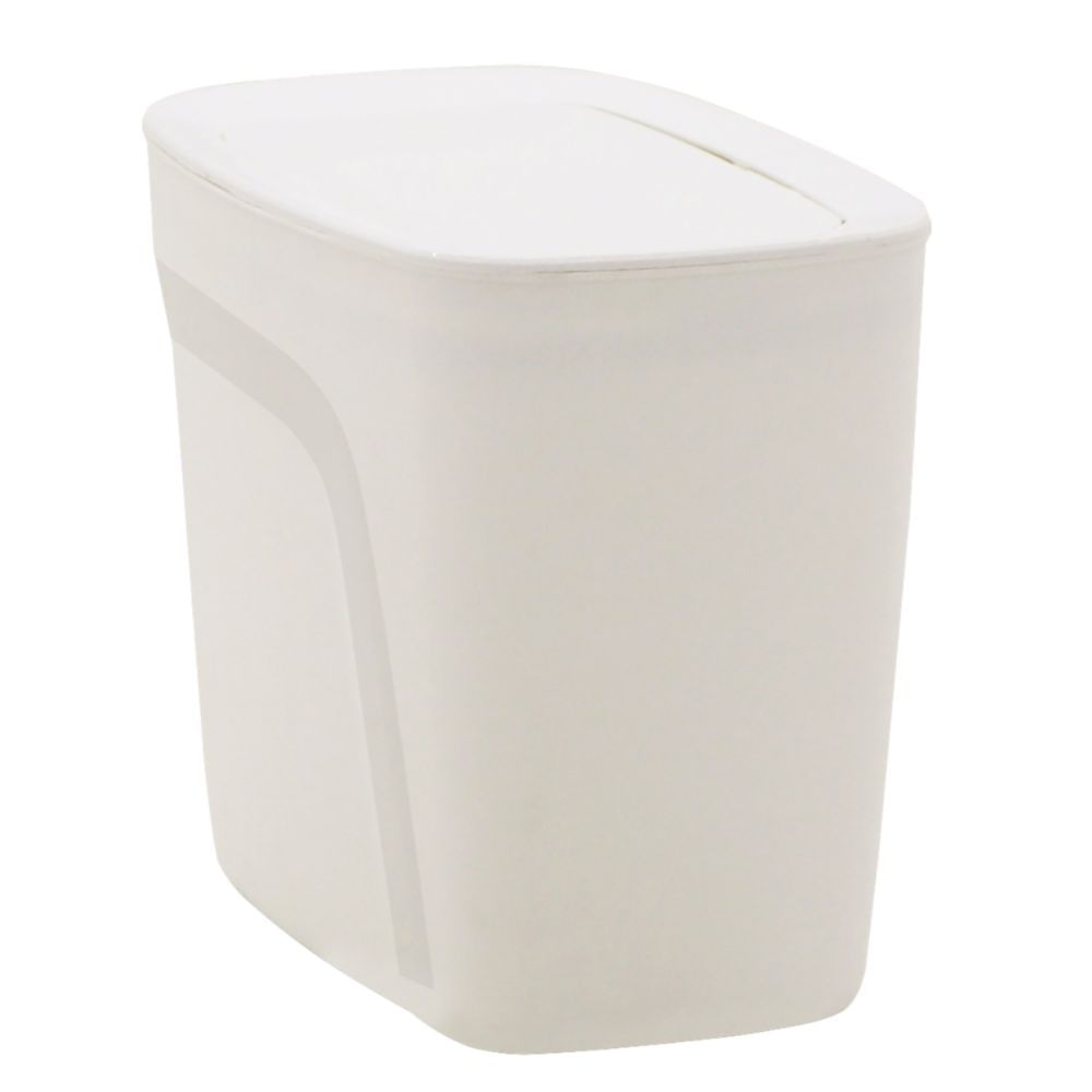 Encontraproduto.com.br - Lixeira Plástica Compact Basculante Branco 6.5l Tramontina