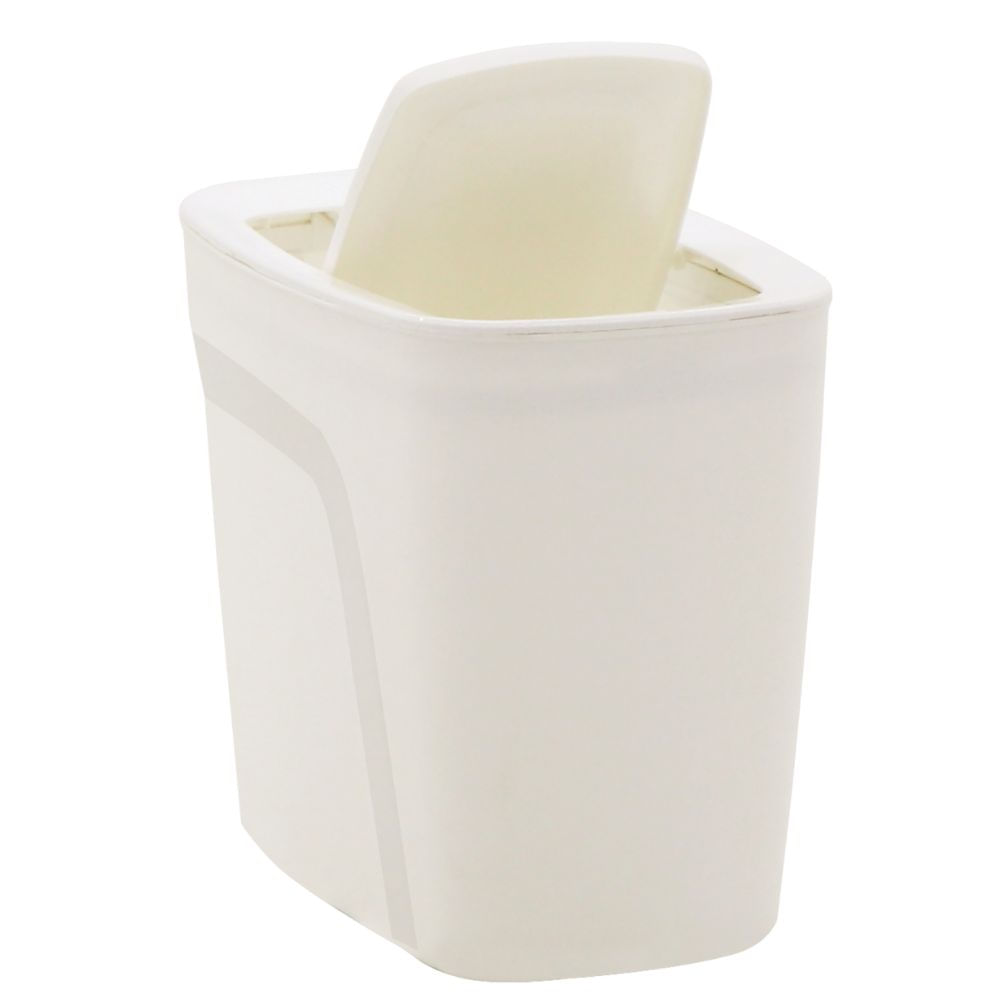 Encontraproduto.com.br - Lixeira Plástica Compact Basculante Branco 6.5l Tramontina