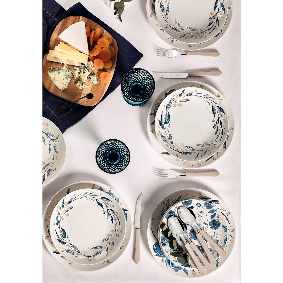 Encontraproduto.com.br - Aparelho de Jantar Tramontina Ana Flor em Porcelana Decorada 20 Peças