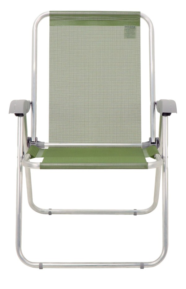 Encontraproduto.com.br - Cadeira De Praia Creta Master Em Alumínio com Assento Verde Oliva Tramontina