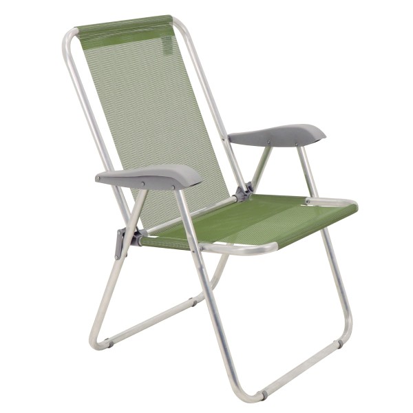 Encontraproduto.com.br - Cadeira De Praia Creta Master Em Alumínio com Assento Verde Oliva Tramontina