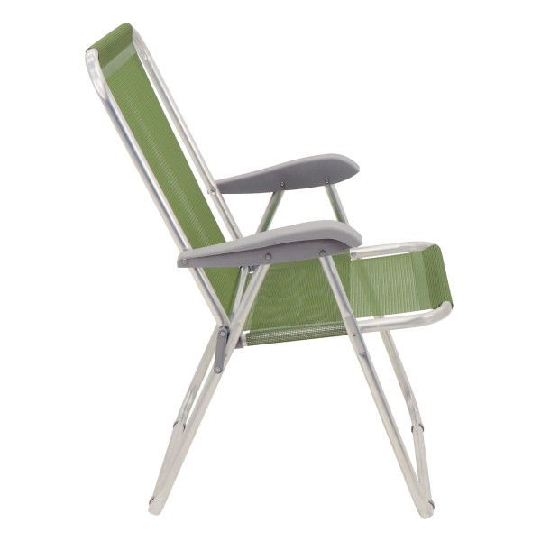 Encontraproduto.com.br - Cadeira De Praia Creta Master Em Alumínio com Assento Verde Oliva Tramontina