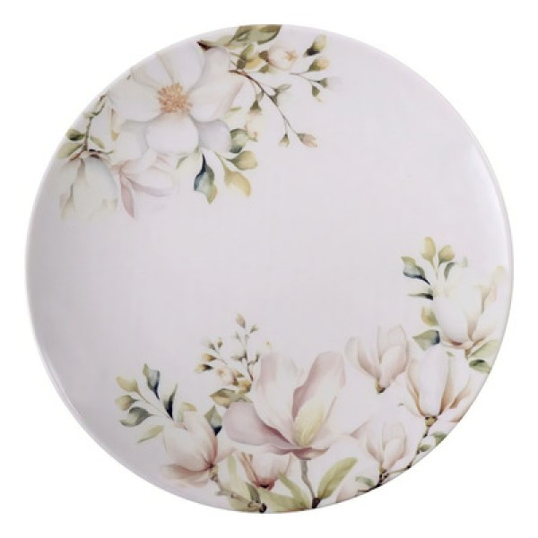 Prato Raso Tramontina Magnólia Porcelana Decorada 28cm Tramontina