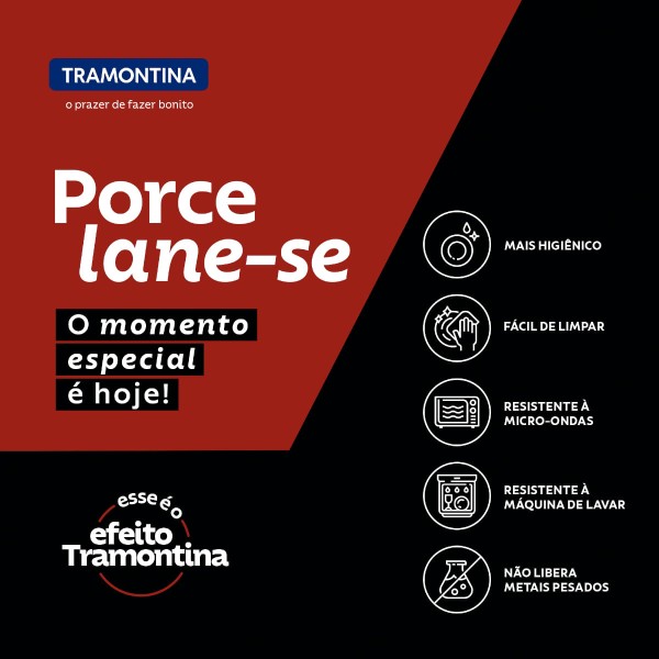 Encontraproduto.com.br - Kit Prato Raso Tramontina Churrasco Stone Em Porcelana 28 Cm 06 Peças Tramontina