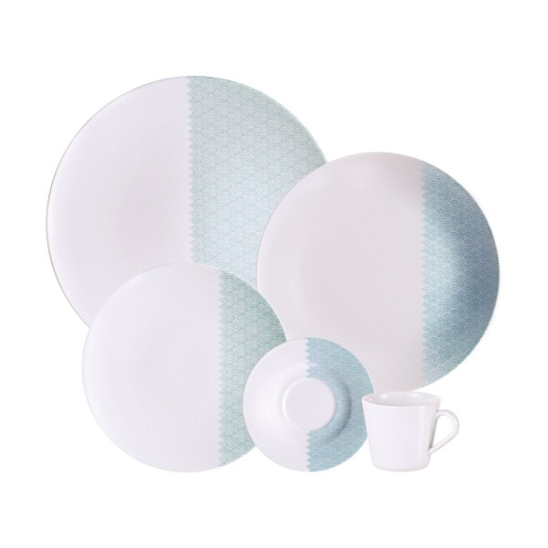 Encontraproduto.com.br - Aparelho de Jantar Aquarius Porcelana  com 20 Peças - TRAMONTINA