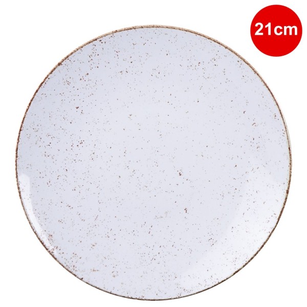 Prato Sobremesa em Porcelana Decorada 21cm Rústico Marrom Tramontina 96980010