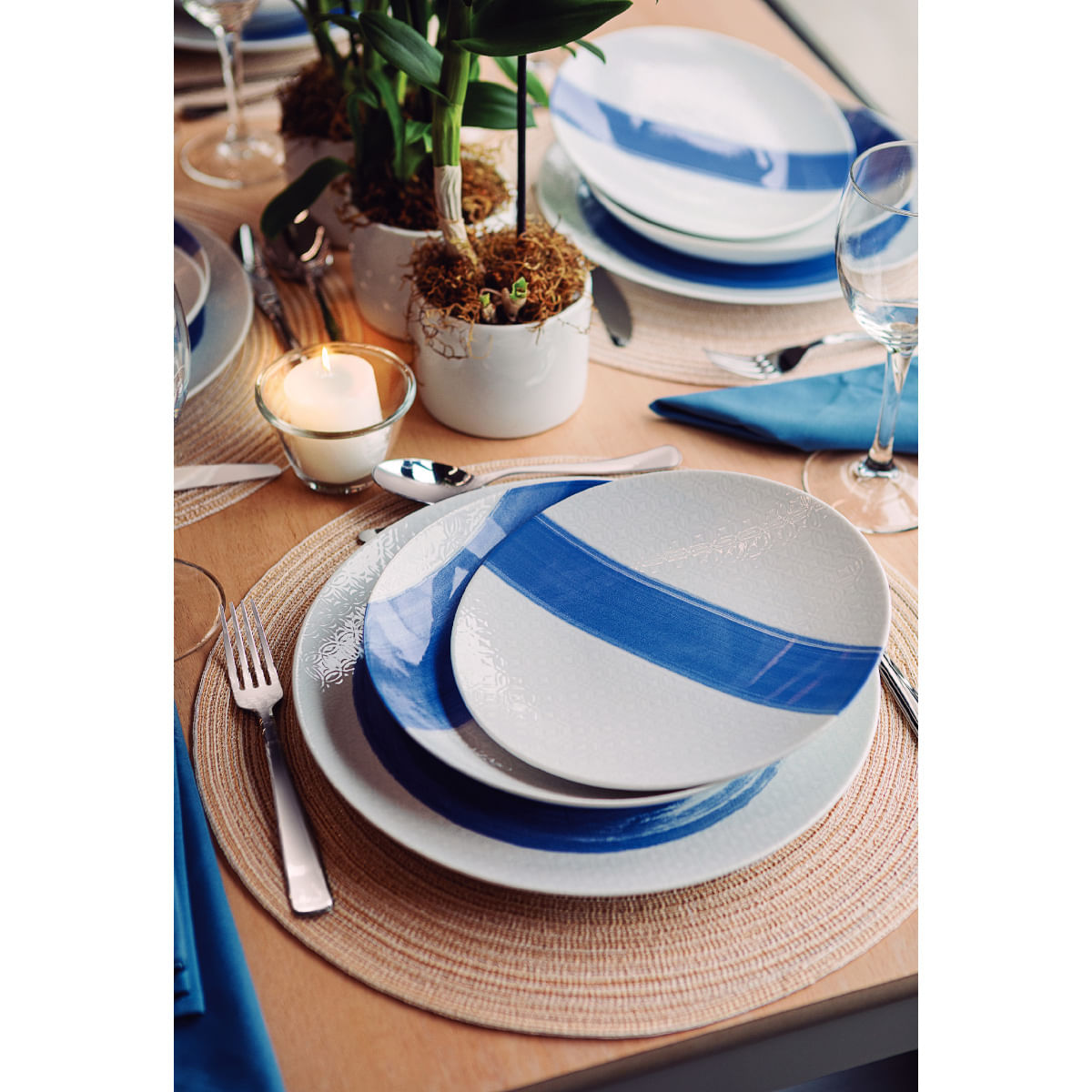 Encontraproduto.com.br - Aparelho de Jantar Tramontina Soho em Porcelana Decorada 30 Peças