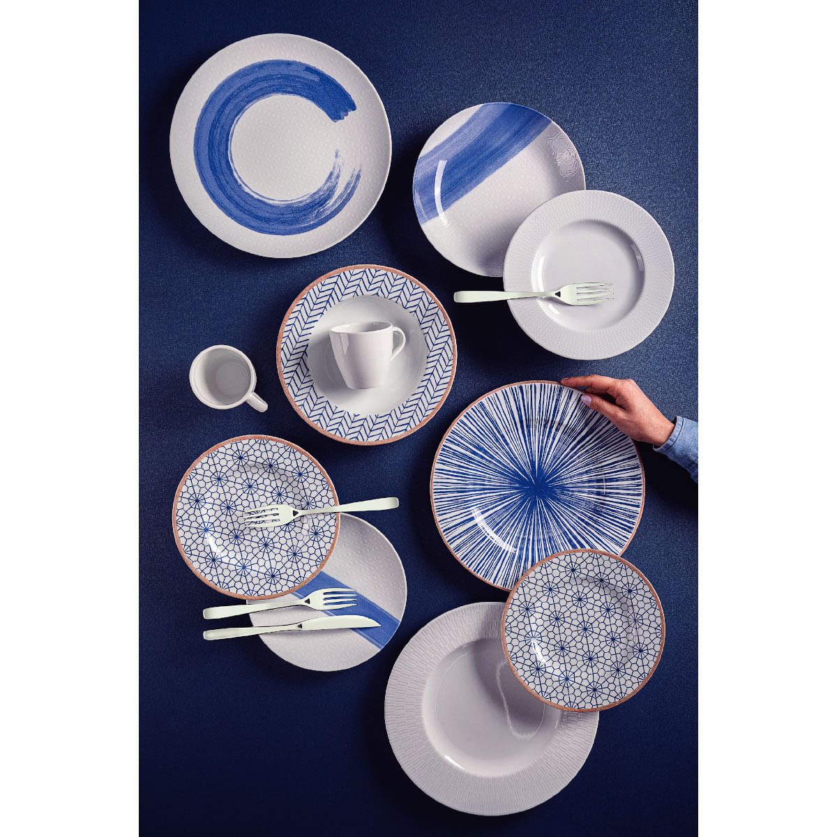Encontraproduto.com.br - Aparelho de Jantar Tramontina Soho em Porcelana Decorada 30 Peças