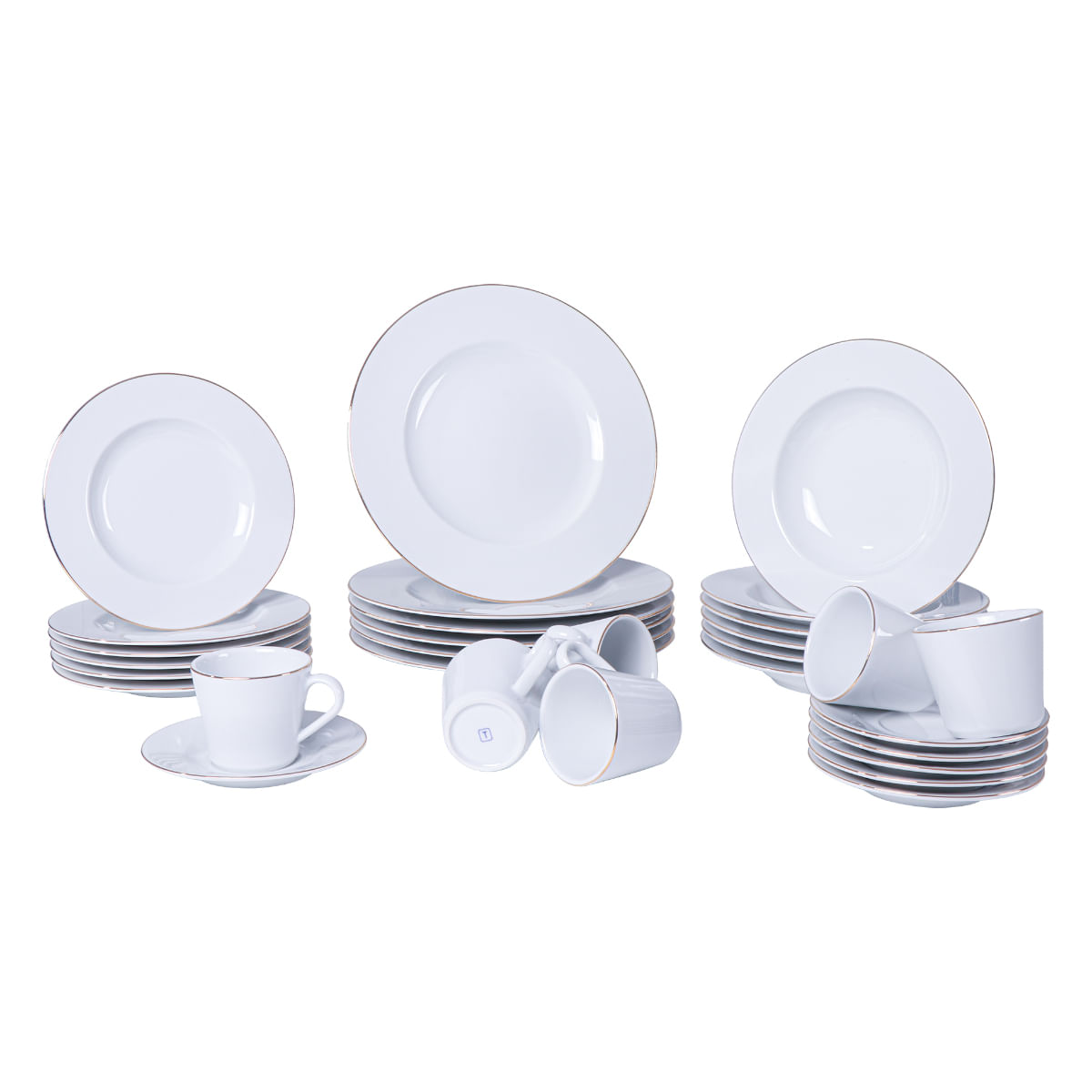 Encontraproduto.com.br - Aparelho de Jantar Tramontina Elisa em Porcelana Decorada 30 Peças