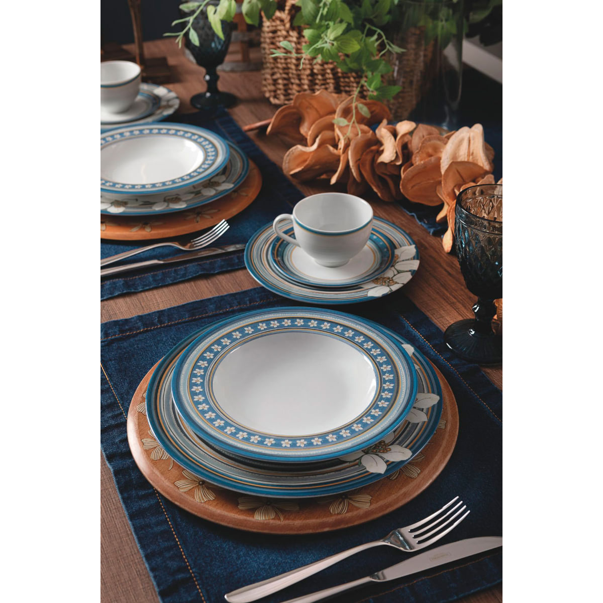 Encontraproduto.com.br - Aparelho de Jantar Tramontina Nix em Porcelana Decorada 20 Peças