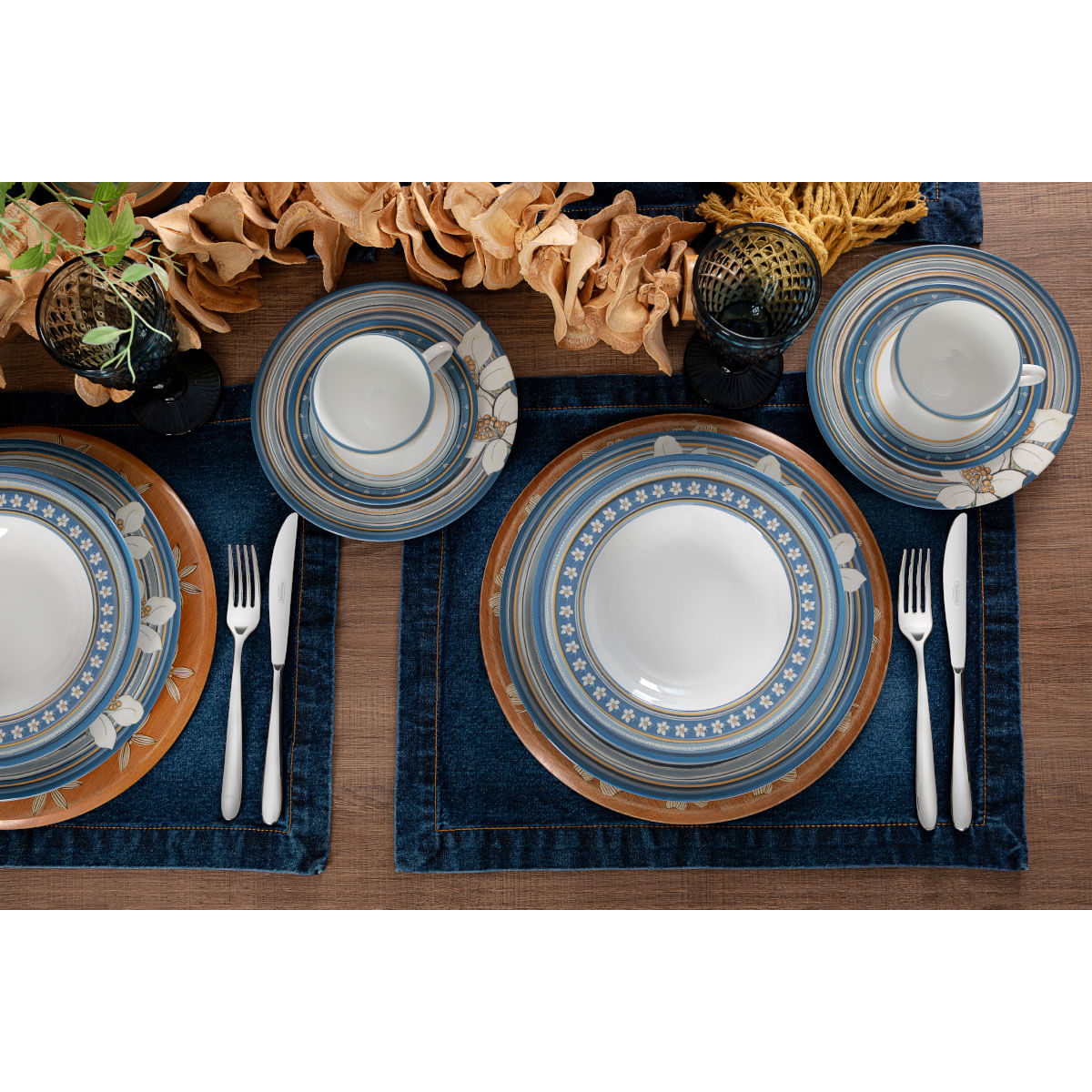 Encontraproduto.com.br - Aparelho de Jantar Tramontina Nix em Porcelana Decorada 20 Peças