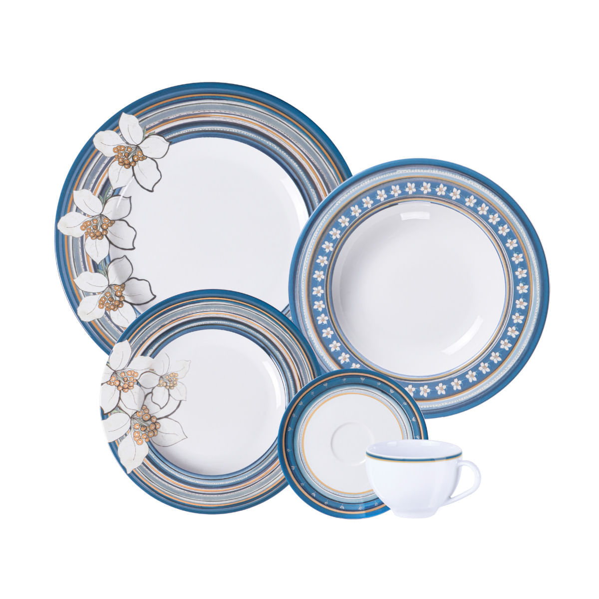 Encontraproduto.com.br - Aparelho de Jantar Tramontina Nix em Porcelana Decorada 30 Peças