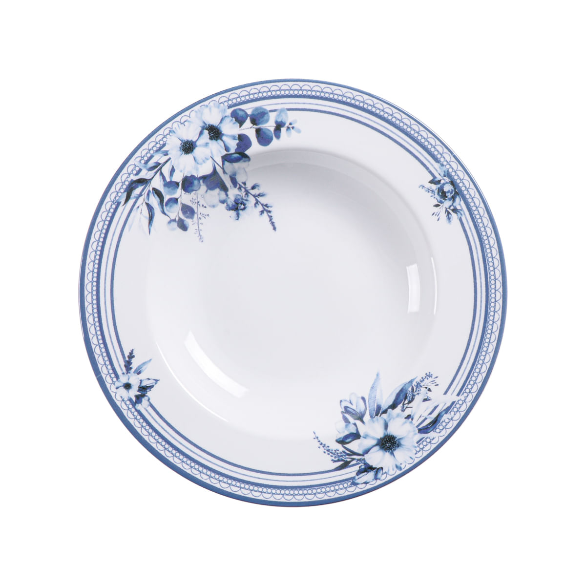 Encontraproduto.com.br - Aparelho de Jantar Tramontina Azzura em Porcelana Decorada 30 Peças