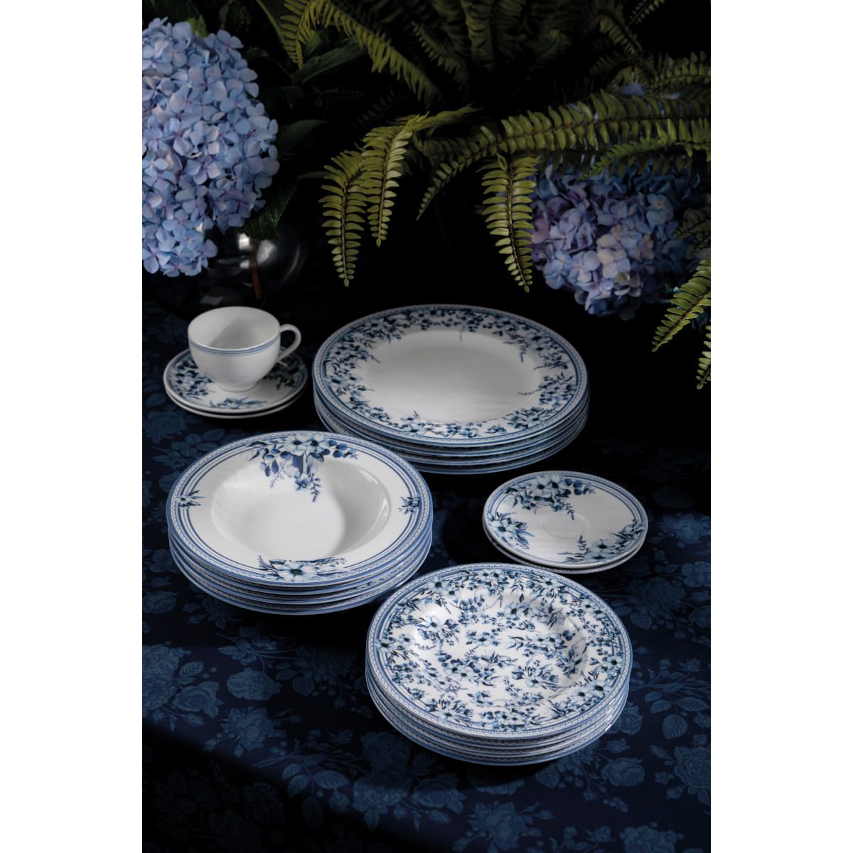 Encontraproduto.com.br - Aparelho de Jantar Tramontina Azzura em Porcelana Decorada 30 Peças